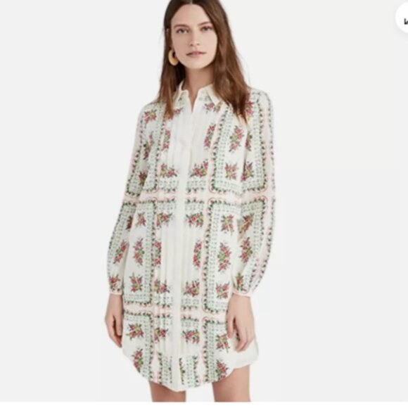 Tory Burch Dresses & Skirts - Tory Burch Cora Floral Silk Shirtdress Garden Veil Print Women's 2